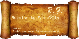Ruzsinszky Fabióla névjegykártya